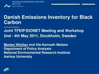 Danish Emissions Inventory for Black Carbon