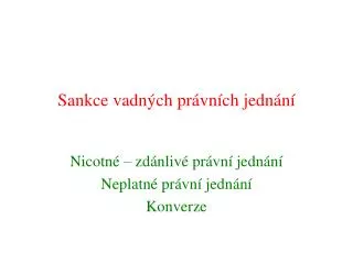 Sankce vadných právních jednání
