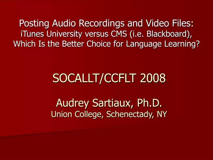 socallt ccflt 2008 audrey sartiaux ph d union college schenectady ny