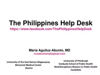 The Philippines Help Desk https://facebook/ThePhilippinesHelpDesk