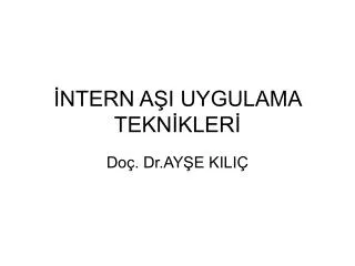 ntern a i uygulama tekn kler