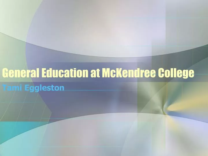 general education at mckendree college