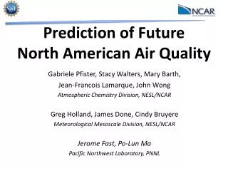 Prediction of Future North American Air Quality