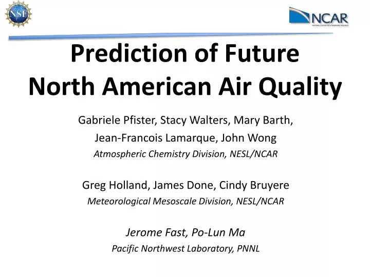prediction of future north american air quality