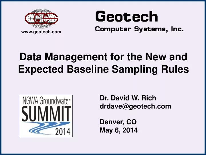 data management for the new and expected baseline sampling rules
