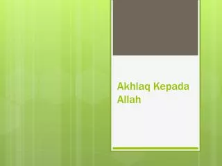 akhlaq kepada allah