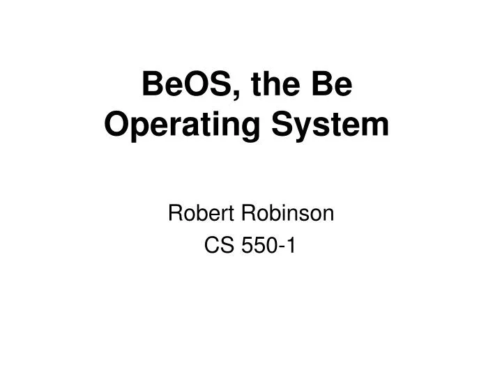 beos the be operating system