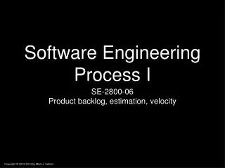 Software Engineering Process I
