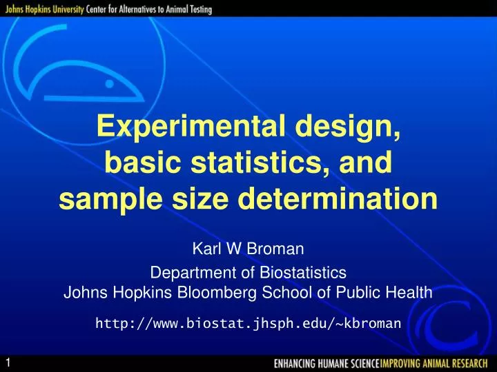 experimental design basic statistics and sample size determination