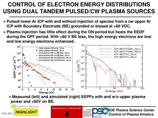 CONTROL OF ELECTRON ENERGY DISTRIBUTIONS USING DUAL TANDEM PULSED/CW PLASMA SOURCES