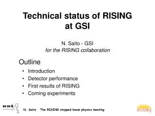 Technical status of RISING at GSI