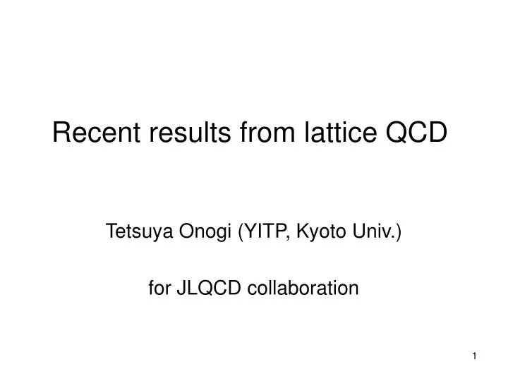recent results from lattice qcd
