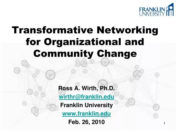 transformative networking for organizational and community change