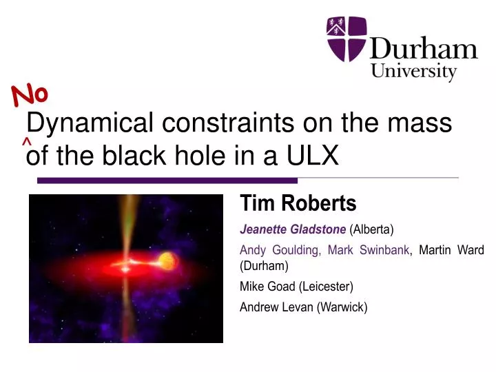 dynamical constraints on the mass of the black hole in a ulx