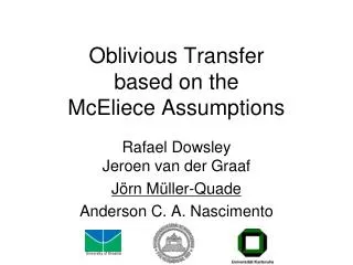 Oblivious Transfer based on the McEliece Assumptions