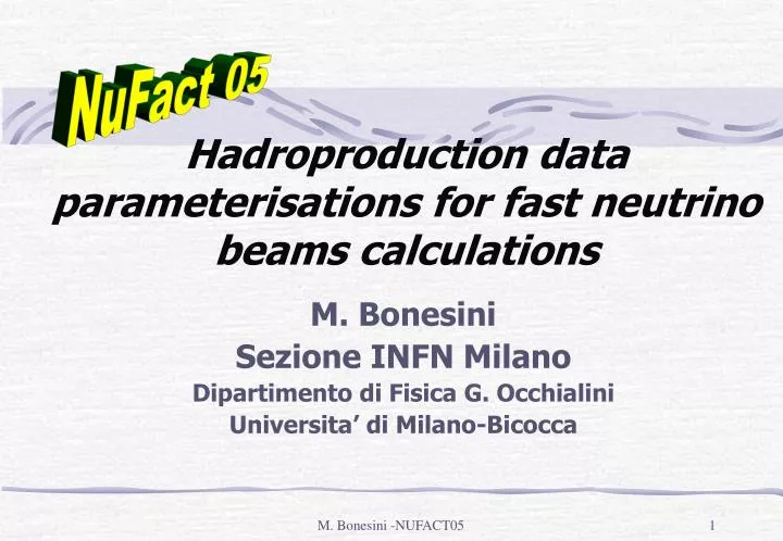 hadroproduction data parameterisations for fast neutrino beams calculations