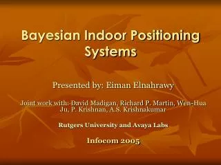 Bayesian Indoor Positioning Systems