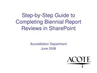 Step-by-Step Guide to Completing Biennial Report Reviews in SharePoint