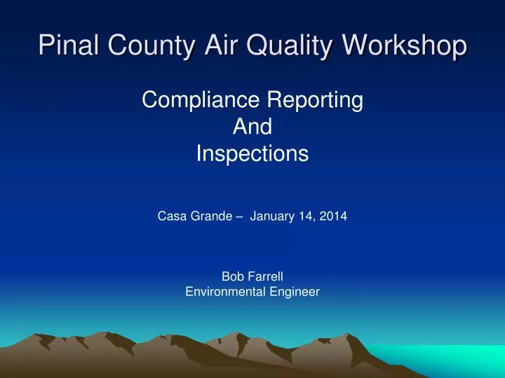 pinal county air quality workshop