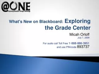 What's New on Blackboard: Exploring the Grade Center