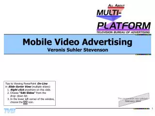 Mobile Video Advertising Veronis Suhler Stevenson