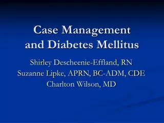 Case Management and Diabetes Mellitus