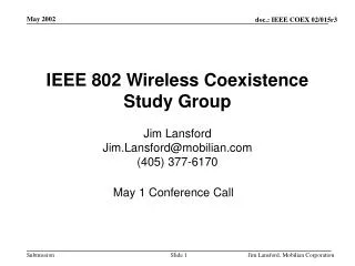 IEEE 802 Wireless Coexistence Study Group