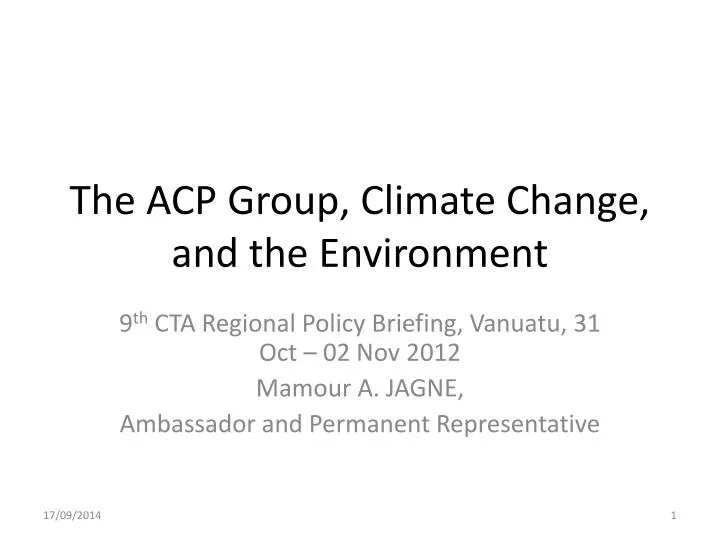 the acp group climate change and the environment