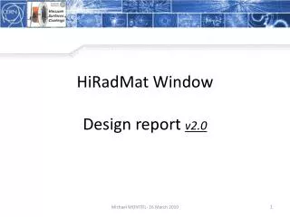 HiRadMat Window Design report v2.0