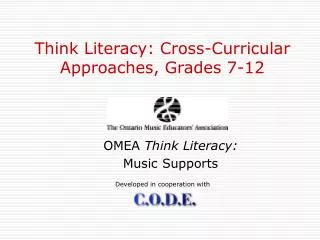 Think Literacy: Cross-Curricular Approaches, Grades 7-12