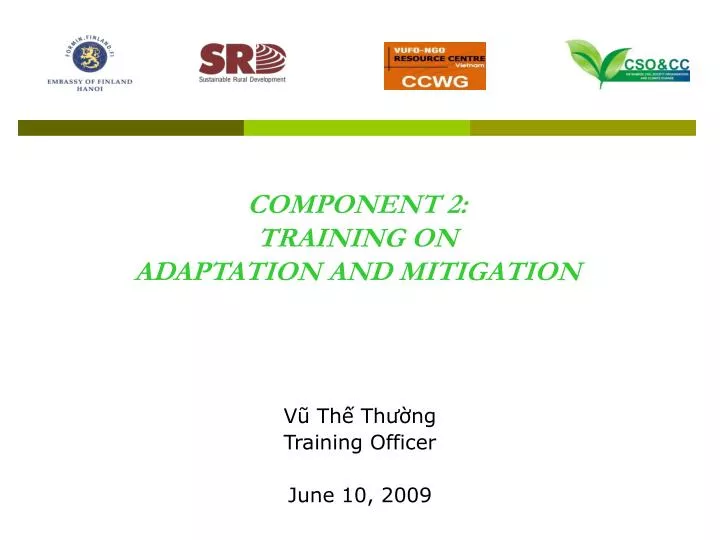 component 2 training on adaptation and mitigation