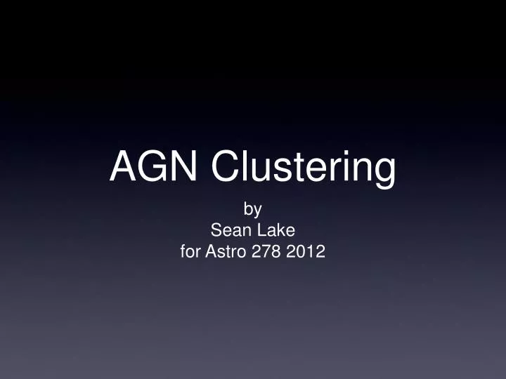 agn clustering