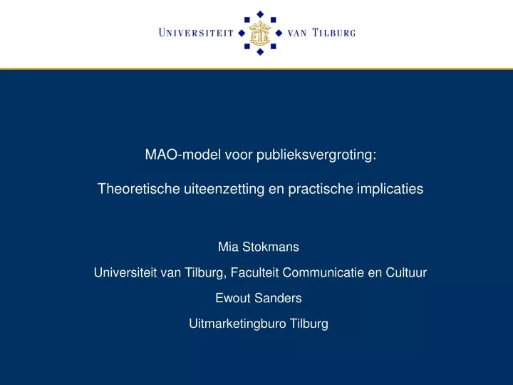 mao model voor publieksvergroting theoretische uiteenzetting en practische implicaties