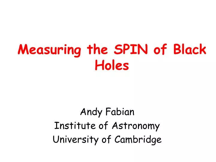 measuring the spin of black holes