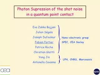 Photon Supression of the shot noise in a quantum point contact