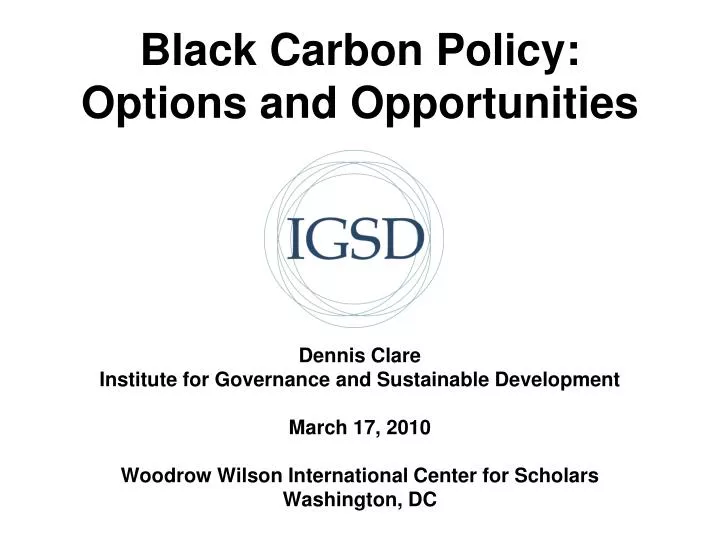 black carbon policy options and opportunities