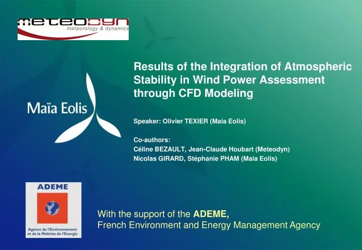 results of the integration of atmospheric stability in wind power assessment through cfd modeling