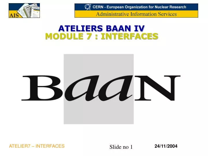 ateliers baan iv module 7 interfaces