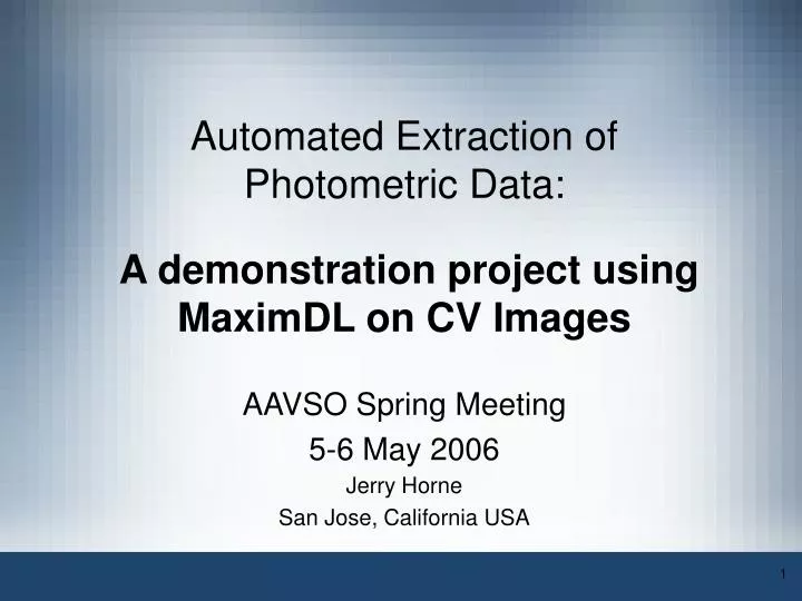 automated extraction of photometric data a demonstration project using maximdl on cv images
