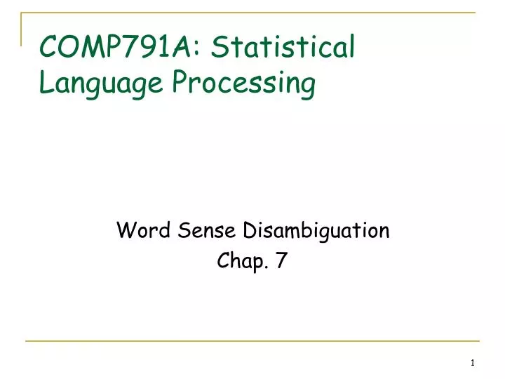 comp791a statistical language processing