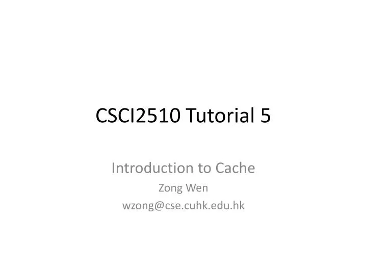 csci2510 tutorial 5