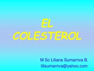 el colesterol