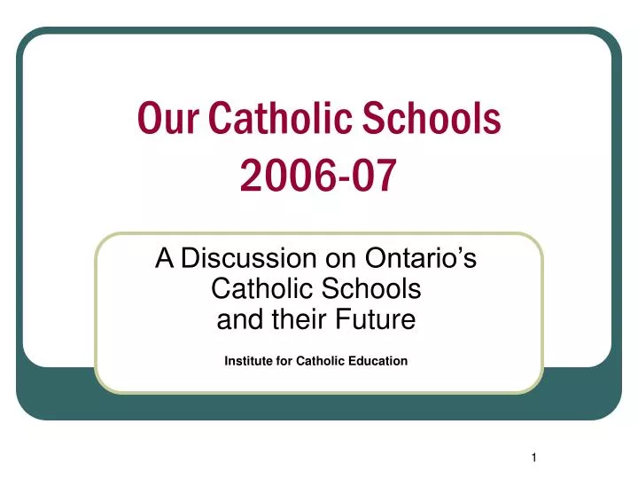our catholic schools 2006 07