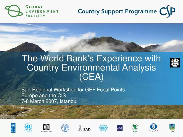 the world bank s experience with country environmental analysis cea
