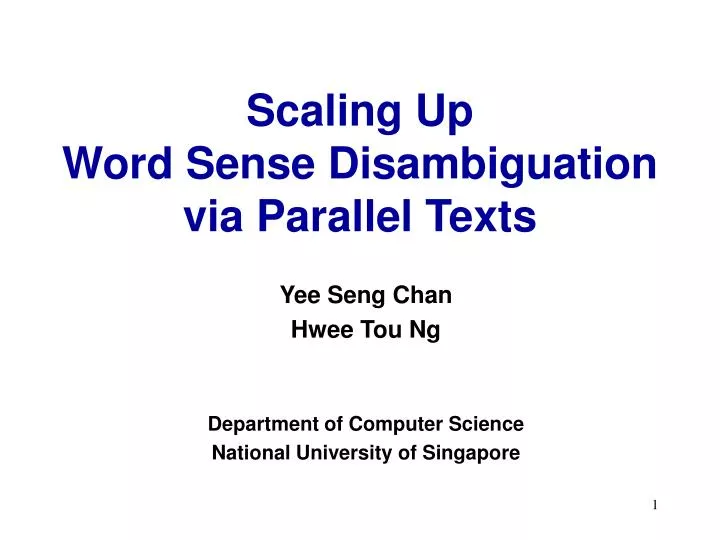 scaling up word sense disambiguation via parallel texts