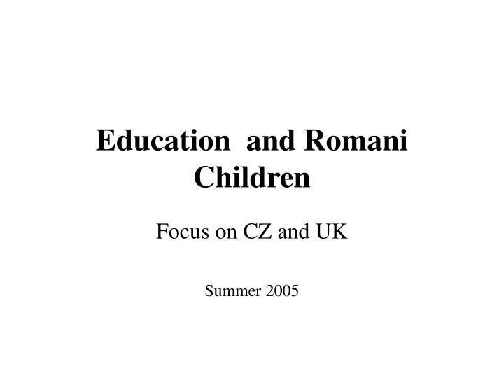 education and romani children