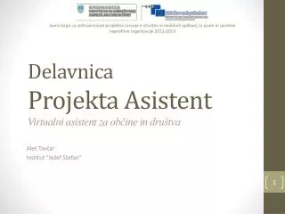 delavnica projekt a asistent virtualni asistent za ob ine in dru tva