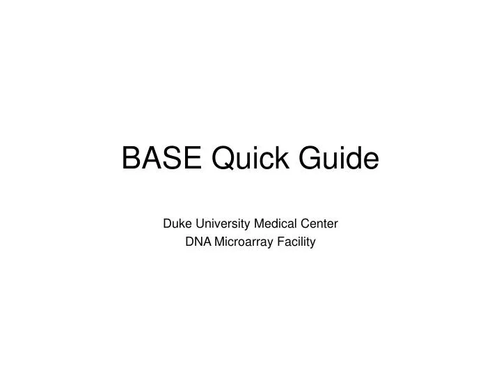 base quick guide