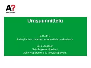 urasuunnittelu