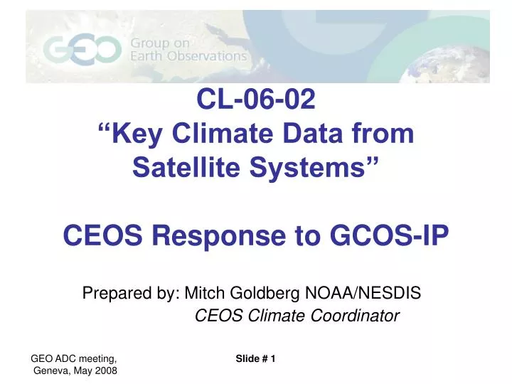 cl 06 02 key climate data from satellite systems ceos response to gcos ip